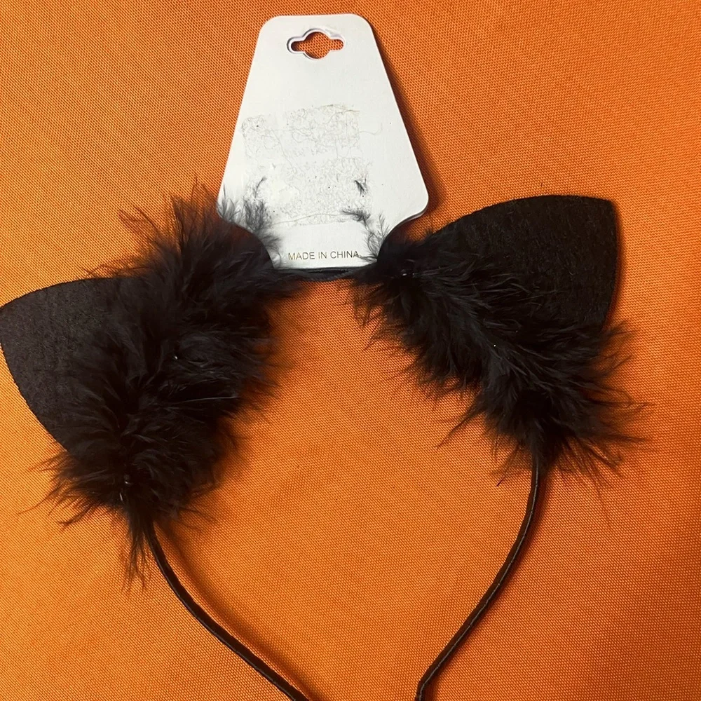 6/$25 nOir Jewelry Black Cat Ears Headband - Picture 6 of 11